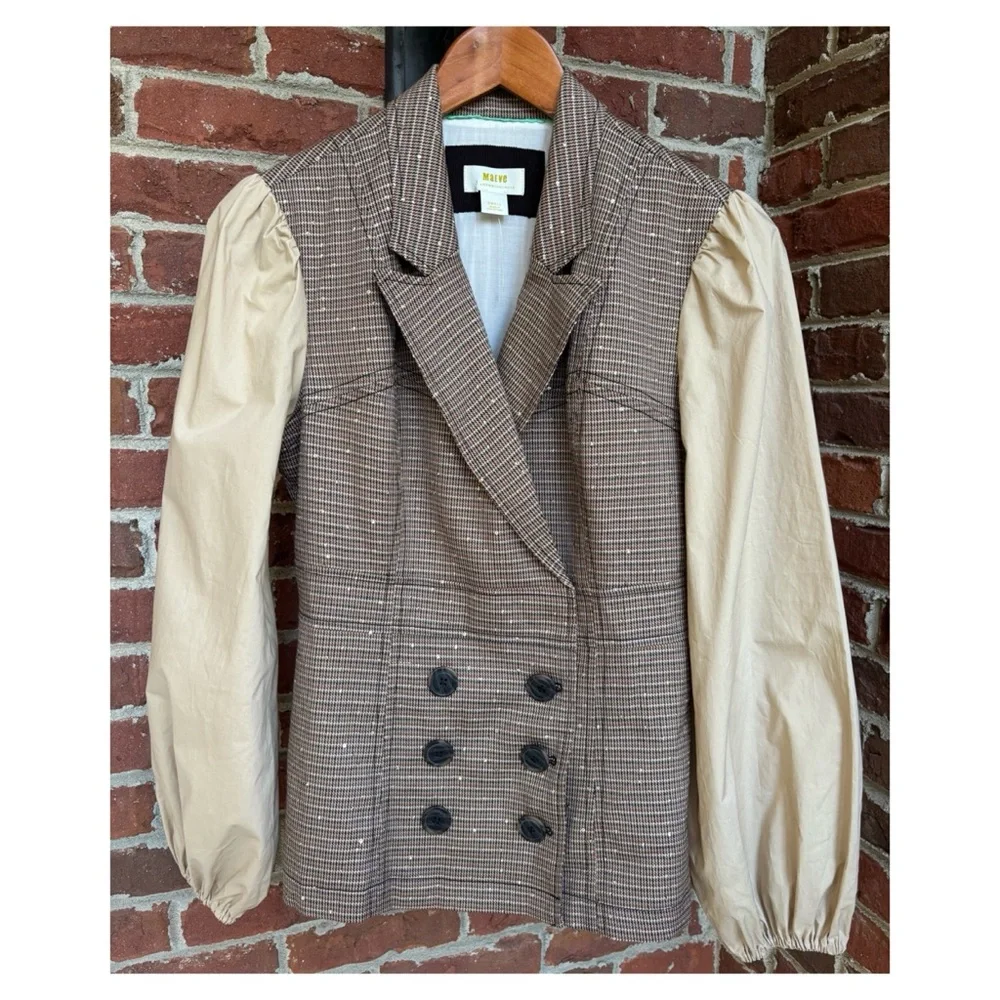 NWOT Anthropologie Maeve Embellished Double Breasted Blazer Size Small